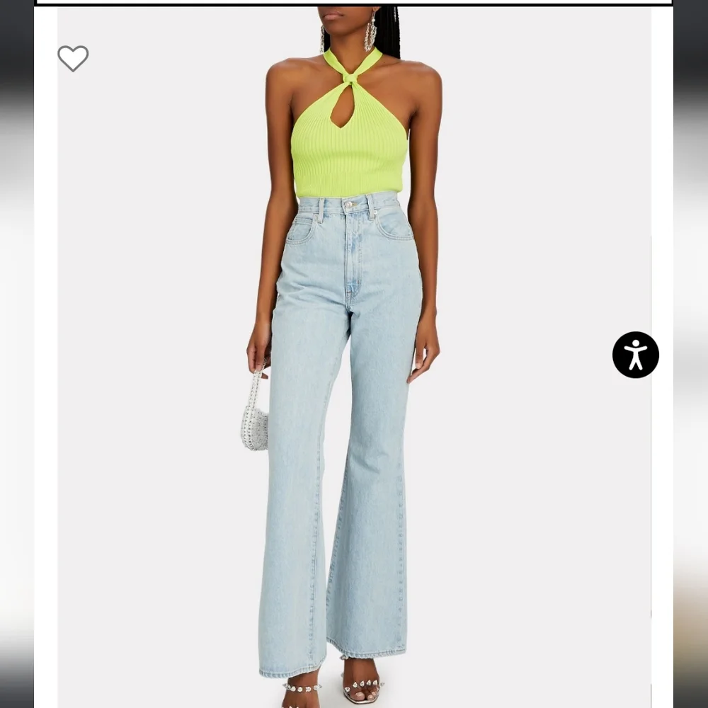 Jonathan Simkhai Andrea Rib Halter in Lime - Picture 3 of 15